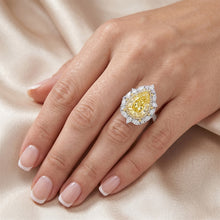 Afbeelding in Gallery-weergave laden, VVS Zuiverheid Halo Zetting Ring – Gele Kanarie Diamant 3,25