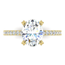 Afbeelding in Gallery-weergave laden, Verborgen Halo Ovale Pave Echt Diamant Ring