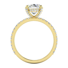 Afbeelding in Gallery-weergave laden, Verborgen Halo Ovale Pave Echt Diamant Ring