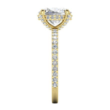 Afbeelding in Gallery-weergave laden, Verborgen Halo Ovale Pave Echt Diamant Ring