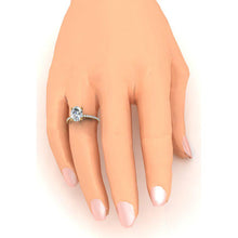 Afbeelding in Gallery-weergave laden, Verborgen Halo Ovale Pave Echt Diamant Ring
