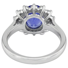 Afbeelding in Gallery-weergave laden, echte round tanzaniet 5.25karaat ring band detail