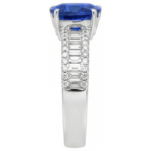 Afbeelding in Gallery-weergave laden, Verlovingsring Edelsteen Blauwe Saffier & Diamanten 4 Karaat Nieuw
