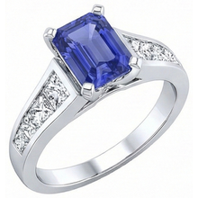 Afbeelding in Gallery-weergave laden, echte saffier 3karaat ring close-up detail