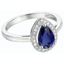 Afbeelding in Gallery-weergave laden, echte round saffier 3.50karaat ring op wit