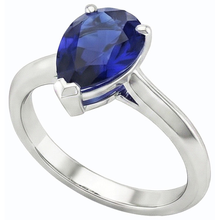 Afbeelding in Gallery-weergave laden, echte pear diamant 2karaat ring zijaanzicht