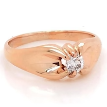 Afbeelding in Gallery-weergave laden, Verlovingsring 1 Karaat Natuurlijk Diamant kKauwtandzetting Geel Goud 14K