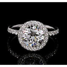 Afbeelding in Gallery-weergave laden, Verlovingsring 7 Karaat Halo Ronde Echt Diamanten Sieraden