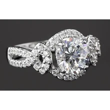 Afbeelding in Gallery-weergave laden, Verlovingsring rond 3,50 karaat Echt Dames Sieraden 4-Punts Instelling