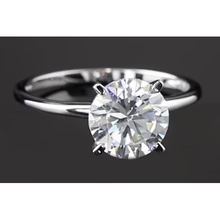 Afbeelding in Gallery-weergave laden, Vier Prong Setting Solitaire Ronde Echt Diamanten Verlovingsring 2 Karaat