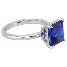 Afbeelding in Gallery-weergave laden, Natuurlijke Echte (Niet Labgekweekt) 5 Karaat Vierkant Geslepen Saffier Solitaire Ring