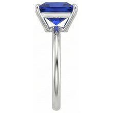 Afbeelding in Gallery-weergave laden, Natuurlijke Echte (Niet Labgekweekt) 5 Karaat Vierkant Geslepen Saffier Solitaire Ring