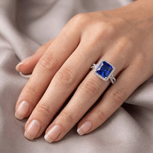 Afbeelding in Gallery-weergave laden, Vierkante Blauwe Saffierring