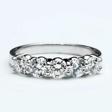 Afbeelding in Gallery-weergave laden, Vijf-Stone Echt Diamanten Jubileum Band