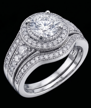 Afbeelding in Gallery-weergave laden, Vintage Jubileum Ring Set 4 Karaat Ronde Diamant Wit Goud 14K