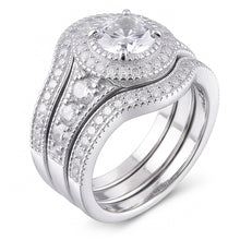 Afbeelding in Gallery-weergave laden, Vintage Jubileum Ring Set 4 Karaat Ronde Diamant Wit Goud 14K