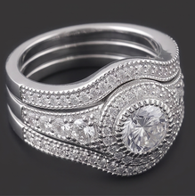 Afbeelding in Gallery-weergave laden, Vintage Jubileum Ring Set 4 Karaat Ronde Diamant Wit Goud 14K