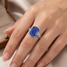 Afbeelding in Gallery-weergave laden, Vintage Stijl Natuurlijke uit de aarde gewonnen Diamant en Ceylon Saffier Smaragdslijpsel Ring 5.50 Karaat