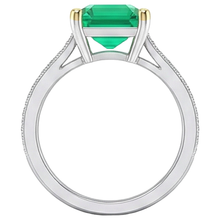 Afbeelding in Gallery-weergave laden, Smaragd Edelsteen Ring – bovenaanzicht