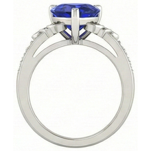 Afbeelding in Gallery-weergave laden, Vintage stijl edelsteen ring hart geslepen saffier & Natuurlijke echte diamant ( niet in het laboratorium gekweekt )en 3,50 karaat