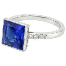 Afbeelding in Gallery-weergave laden, echte princess diamant 3.75karaat ring bovenaanzicht