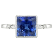 Afbeelding in Gallery-weergave laden, echte princess diamant 3.75karaat ring close-up detail