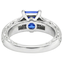 Afbeelding in Gallery-weergave laden, Vintage Stijl Prinses Ceylonsaffier & Natuurlijke uit de aarde gewonnen Diamanten Ring 5.50 Karaat