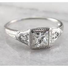 Afbeelding in Gallery-weergave laden, Vintage Stijl 1 Karaat Solitaire Prinses Echt Diamanten Ring Wit Goud