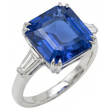 Afbeelding in Gallery-weergave laden, Vrouwen 3 stenen smaragd natuurlijke saffier ring & Natuurlijke echte diamant ( niet in het laboratorium gekweekt )en 4,50 karaat