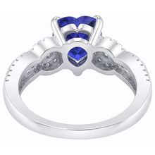 Afbeelding in Gallery-weergave laden, echte round saffier 3karaat ring op wit