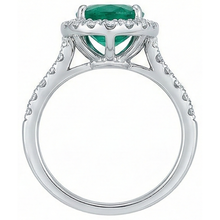 Afbeelding in Gallery-weergave laden, Dames Ring met Groene Smaragd GIA & Natuurlijke uit de aarde gewonnen Diamant Witgoud 14K 5 Karaat Edelsteen Sieraden