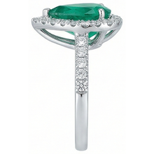 Afbeelding in Gallery-weergave laden, Dames Ring met Groene Smaragd GIA & Natuurlijke uit de aarde gewonnen Diamant Witgoud 14K 5 Karaat Edelsteen Sieraden