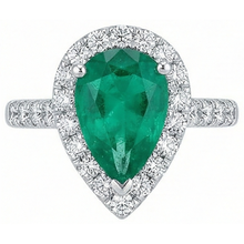 Afbeelding in Gallery-weergave laden, Dames Ring met Groene Smaragd GIA & Natuurlijke uit de aarde gewonnen Diamant Witgoud 14K 5 Karaat Edelsteen Sieraden