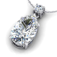 Afbeelding in Gallery-weergave laden, Vrouwen Gouden Hanger Peer & Ronde Echt Diamanten Ketting Sieraden