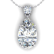 Afbeelding in Gallery-weergave laden, Vrouwen Gouden Hanger Peer & Ronde Echt Diamanten Ketting Sieraden