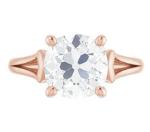 Afbeelding in Gallery-weergave laden, Dames Solitaire Ring Rond Oude Mijnwerker Natuurlijke uit de aarde gewonnen Diamant Prong Gezet 3.50 Karaat