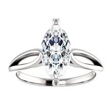 Afbeelding in Gallery-weergave laden, Vrouwen Echt Diamant Solitaire Verlovingsring 2,50 Karaat Gespleten Schacht