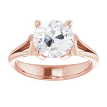 Afbeelding in Gallery-weergave laden, Vrouwen Solitaire Ring Rond Old Miner Echt Diamond Prong Set 3,50 Karaat