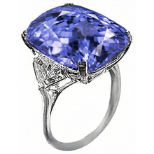 Afbeelding in Gallery-weergave laden, WG 14K AAA kussen tanzaniet en biljoen Natuurlijke echte diamanten ( niet in een laboratorium gekweekt ) 6.31 ct. 3 stenen ring