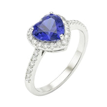 Afbeelding in Gallery-weergave laden, echte heart saffier 3.50karaat ring zijaanzicht