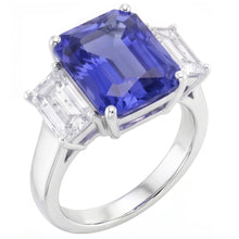Afbeelding in Gallery-weergave laden, Witgoud Smaragd Natuurlijke uit de aarde gewonnen Diamanten Ring 5 Karaat Saffier Sieraden 14K