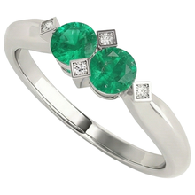 Afbeelding in Gallery-weergave laden, Elegant Fijne Smaragd Edelsteen Ring 1 karaat – hoekaanzicht
