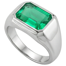 Afbeelding in Gallery-weergave laden, Smaragd Edelsteen Ring 3 karaat 14K Witgoud – vooraanzicht