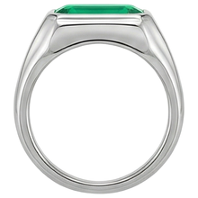 Afbeelding in Gallery-weergave laden, Smaragd Edelsteen Ring 3 karaat 14K Witgoud – bovenaanzicht