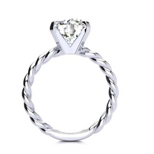 Afbeelding in Gallery-weergave laden, Fijne Diamant Solitaire Verlovingsring 3-karaat 14 Karaat Witgoud – vooraanzicht