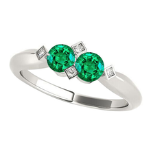 Afbeelding in Gallery-weergave laden, Elegant Fijne Smaragd Edelsteen Ring 1 karaat – hoofdaanzicht