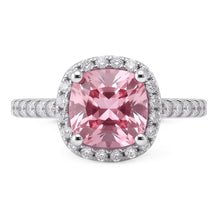 Afbeelding in Gallery-weergave laden, Wit goud 14K 3,01 karaat kussen roze edelsteen trouwring sieraden