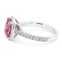 Afbeelding in Gallery-weergave laden, Wit goud 14K 3,01 karaat kussen roze edelsteen trouwring sieraden