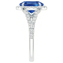 Afbeelding in Gallery-weergave laden, Wit goud 14K blauwe saffier ovale Natuurlijke echte diamanten ( niet in een laboratorium gekweekt ) ring 2.50 karaat sieraden