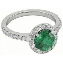 Afbeelding in Gallery-weergave laden, echte round smaragd 6.60karaat ring close-up detail